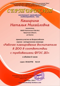 Сертификат Каширина Н.М.